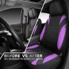 image:imageCAR PASS Waterproof Car Seat Covers Front Seats Only with 5mm Composite EVA Neoprene Car Seat Cover with Separate Headrest Cover Quick Setup Universal Fit for Car SUV TrucksAirbag CompatibleGrayPurple Black