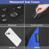 image:imageCAR PASS Waterproof Car Seat Covers Front Seats Only with 5mm Composite EVA Neoprene Car Seat Cover with Separate Headrest Cover Quick Setup Universal Fit for Car SUV TrucksAirbag CompatibleGrayBlue full sets