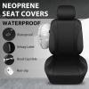 image:imageCAR PASS Waterproof Car Seat Covers Front Seats Only with 5mm Composite EVA Neoprene Car Seat Cover with Separate Headrest Cover Quick Setup Universal Fit for Car SUV TrucksAirbag CompatibleGrayBlack And Black