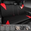 image:imageCAR PASS Waterproof Car Seat Covers Front Seats Only with 5mm Composite EVA Neoprene Car Seat Cover with Separate Headrest Cover Quick Setup Universal Fit for Car SUV TrucksAirbag CompatibleGrayRed full sets