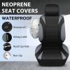 image:imageCAR PASS Waterproof Car Seat Covers Front Seats Only with 5mm Composite EVA Neoprene Car Seat Cover with Separate Headrest Cover Quick Setup Universal Fit for Car SUV TrucksAirbag CompatibleGrayBlack and Gray Full Sets