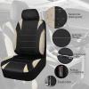 image:imageCAR PASS Waterproof Car Seat Covers Front Seats Only with 5mm Composite EVA Neoprene Car Seat Cover with Separate Headrest Cover Quick Setup Universal Fit for Car SUV TrucksAirbag CompatibleGrayBeige Full Sets