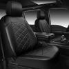 image:imageCAR PASS Leather Seat Covers Memory Foam Leather Car Seat Covers Front Seats Waterproof Universal Fit for Cars SUV Trucks Luxury Comfort Breathable Thick 3D Foam Faux Leather All Black