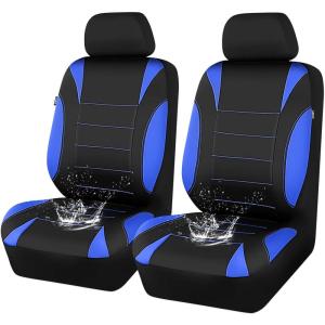 image:imageCAR PASS Waterproof Car Seat Covers Front Seats Only with 5mm Composite EVA Neoprene Car Seat Cover with Separate Headrest Cover Quick Setup Universal Fit for Car SUV TrucksAirbag CompatibleGrayBlue front