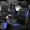 image:imageCAR PASS Memory Foam Car Seat CoversAir Cool Mesh Thick Seat Covers Front SeatsGray Metal Film Leather Seat Cover for CarUniversal Automotive Comfort for Most CarTruckAirbag CompatibleBlackGreyblackblue