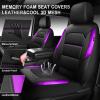 image:imageCAR PASS Memory Foam Car Seat CoversAir Cool Mesh Thick Seat Covers Front SeatsGray Metal Film Leather Seat Cover for CarUniversal Automotive Comfort for Most CarTruckAirbag CompatibleBlackGreyblackpurple