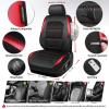 image:imageCAR PASS Memory Foam Car Seat CoversAir Cool Mesh Thick Seat Covers Front SeatsGray Metal Film Leather Seat Cover for CarUniversal Automotive Comfort for Most CarTruckAirbag CompatibleBlackGreyBlackRed
