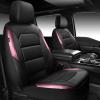 image:imageCAR PASS Memory Foam Car Seat CoversAir Cool Mesh Thick Seat Covers Front SeatsGray Metal Film Leather Seat Cover for CarUniversal Automotive Comfort for Most CarTruckAirbag CompatibleBlackGreyblackpink