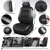 image:imageCAR PASS Memory Foam Car Seat CoversAir Cool Mesh Thick Seat Covers Front SeatsGray Metal Film Leather Seat Cover for CarUniversal Automotive Comfort for Most CarTruckAirbag CompatibleBlackGreyBlackGrey