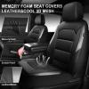 image:imageCAR PASS Memory Foam Car Seat CoversAir Cool Mesh Thick Seat Covers Front SeatsGray Metal Film Leather Seat Cover for CarUniversal Automotive Comfort for Most CarTruckAirbag CompatibleBlackGreyBlackGrey