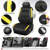 image:imageCAR PASS Memory Foam Car Seat CoversAir Cool Mesh Thick Seat Covers Front SeatsGray Metal Film Leather Seat Cover for CarUniversal Automotive Comfort for Most CarTruckAirbag CompatibleBlackGreyblackyellow