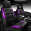 image:imageCAR PASS Memory Foam Car Seat CoversAir Cool Mesh Thick Seat Covers Front SeatsGray Metal Film Leather Seat Cover for CarUniversal Automotive Comfort for Most CarTruckAirbag CompatibleBlackGreyblackpurple