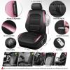image:imageCAR PASS Memory Foam Car Seat CoversAir Cool Mesh Thick Seat Covers Front SeatsGray Metal Film Leather Seat Cover for CarUniversal Automotive Comfort for Most CarTruckAirbag CompatibleBlackGreyblackpink