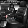 image:imageCAR PASS Memory Foam Car Seat CoversAir Cool Mesh Thick Seat Covers Front SeatsGray Metal Film Leather Seat Cover for CarUniversal Automotive Comfort for Most CarTruckAirbag CompatibleBlackGreyBlackGrey