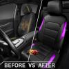 image:imageCAR PASS Memory Foam Car Seat CoversAir Cool Mesh Thick Seat Covers Front SeatsGray Metal Film Leather Seat Cover for CarUniversal Automotive Comfort for Most CarTruckAirbag CompatibleBlackGreyblackpurple
