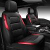 image:imageCAR PASS Memory Foam Car Seat CoversAir Cool Mesh Thick Seat Covers Front SeatsGray Metal Film Leather Seat Cover for CarUniversal Automotive Comfort for Most CarTruckAirbag CompatibleBlackGreyBlackRed