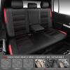 image:imageCAR PASS Memory Foam Car Seat CoversAir Cool Mesh Thick Seat Covers Front SeatsGray Metal Film Leather Seat Cover for CarUniversal Automotive Comfort for Most CarTruckAirbag CompatibleBlackGreyBlackRed