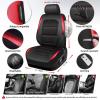 image:imageCAR PASS Memory Foam Car Seat CoversAir Cool Mesh Thick Seat Covers Front SeatsGray Metal Film Leather Seat Cover for CarUniversal Automotive Comfort for Most CarTruckAirbag CompatibleBlackGreyBlackRed