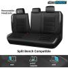 image:imageCAR PASS Memory Foam Car Seat CoversAir Cool Mesh Thick Seat Covers Front SeatsGray Metal Film Leather Seat Cover for CarUniversal Automotive Comfort for Most CarTruckAirbag CompatibleBlackGreygreyblack