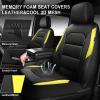 image:imageCAR PASS Memory Foam Car Seat CoversAir Cool Mesh Thick Seat Covers Front SeatsGray Metal Film Leather Seat Cover for CarUniversal Automotive Comfort for Most CarTruckAirbag CompatibleBlackGreyblackyellow