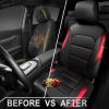 image:imageCAR PASS Memory Foam Car Seat CoversAir Cool Mesh Thick Seat Covers Front SeatsGray Metal Film Leather Seat Cover for CarUniversal Automotive Comfort for Most CarTruckAirbag CompatibleBlackGreyBlackRed