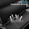 image:imageCAR PASS Memory Foam Car Seat CoversAir Cool Mesh Thick Seat Covers Front SeatsGray Metal Film Leather Seat Cover for CarUniversal Automotive Comfort for Most CarTruckAirbag CompatibleBlackGreygreyblack