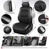 image:imageCAR PASS Memory Foam Car Seat CoversAir Cool Mesh Thick Seat Covers Front SeatsGray Metal Film Leather Seat Cover for CarUniversal Automotive Comfort for Most CarTruckAirbag CompatibleBlackGreyBlackGrey