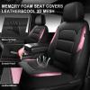 image:imageCAR PASS Memory Foam Car Seat CoversAir Cool Mesh Thick Seat Covers Front SeatsGray Metal Film Leather Seat Cover for CarUniversal Automotive Comfort for Most CarTruckAirbag CompatibleBlackGreyblackpink