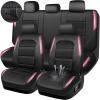 image:imageCAR PASS Memory Foam Car Seat CoversAir Cool Mesh Thick Seat Covers Front SeatsGray Metal Film Leather Seat Cover for CarUniversal Automotive Comfort for Most CarTruckAirbag CompatibleBlackGreyblackpink