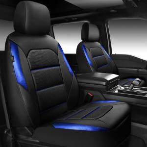 image:imageCAR PASS Memory Foam Car Seat CoversAir Cool Mesh Thick Seat Covers Front SeatsGray Metal Film Leather Seat Cover for CarUniversal Automotive Comfort for Most CarTruckAirbag CompatibleBlackGreyblackblue