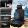 image:imageCAR PASS 2Pcs Cooling car seat Covers Nappa Leather 3Speed Ventilated seat Cushion Front Seats for Summer 1224V All Season Universal Fit for Sedan SUV Truck Upgraded Perforated Leatherette Black