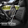 image:imageCAR PASS 3D Foam Leather Car Seat Covers Two Front Seats only Air Cool Mesh Thick Seat Covers All Weather Car Seat Cover Comfort amp Protection for TruckSUVSedanVan Airbag Compatible BlackBlack Charcoal Front