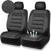 image:imageCAR PASS 3D Foam Leather Car Seat Covers Two Front Seats only Air Cool Mesh Thick Seat Covers All Weather Car Seat Cover Comfort amp Protection for TruckSUVSedanVan Airbag Compatible BlackBlack Charcoal Front