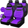 image:imageCAR PASS 3D Foam Leather Car Seat Covers Two Front Seats only Air Cool Mesh Thick Seat Covers All Weather Car Seat Cover Comfort amp Protection for TruckSUVSedanVan Airbag Compatible Blackblack and purple