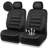 image:imageCAR PASS 3D Foam Leather Car Seat Covers Two Front Seats only Air Cool Mesh Thick Seat Covers All Weather Car Seat Cover Comfort amp Protection for TruckSUVSedanVan Airbag Compatible BlackBlack Front