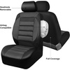 image:imageCAR PASS 3D Foam Leather Car Seat Covers Two Front Seats only Air Cool Mesh Thick Seat Covers All Weather Car Seat Cover Comfort amp Protection for TruckSUVSedanVan Airbag Compatible BlackBlack Charcoal Front