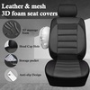 image:imageCAR PASS 3D Foam Leather Car Seat Covers Two Front Seats only Air Cool Mesh Thick Seat Covers All Weather Car Seat Cover Comfort amp Protection for TruckSUVSedanVan Airbag Compatible BlackBlack Charcoal Front