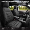 image:imageCAR PASS 3D Foam Leather Car Seat Covers Two Front Seats only Air Cool Mesh Thick Seat Covers All Weather Car Seat Cover Comfort amp Protection for TruckSUVSedanVan Airbag Compatible BlackBlack Charcoal Front