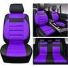 image:imageCAR PASS 3D Foam Leather Car Seat Covers Two Front Seats only Air Cool Mesh Thick Seat Covers All Weather Car Seat Cover Comfort amp Protection for TruckSUVSedanVan Airbag Compatible Blackblack and purple