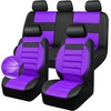 image:imageCAR PASS 3D Foam Leather Car Seat Covers Two Front Seats only Air Cool Mesh Thick Seat Covers All Weather Car Seat Cover Comfort amp Protection for TruckSUVSedanVan Airbag Compatible Blackblack and purple