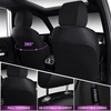 image:imageCAR PASS Airy Cool Momery Foam Seat Covers Leather Mesh Thick Car Seat Covers Front Seats 2 Universal FIT for CarsSUVTrucks ComfortDurableBreath Airbag Compatible All BlackBlackPurple