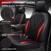 image:imageCAR PASS Airy Cool Momery Foam Seat Covers Leather Mesh Thick Car Seat Covers Front Seats 2 Universal FIT for CarsSUVTrucks ComfortDurableBreath Airbag Compatible All BlackBlackRed