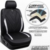 image:imageCAR PASS Airy Cool Momery Foam Seat Covers Leather Mesh Thick Car Seat Covers Front Seats 2 Universal FIT for CarsSUVTrucks ComfortDurableBreath Airbag Compatible All BlackBling Silver Glitter
