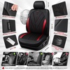 image:imageCAR PASS Airy Cool Momery Foam Seat Covers Leather Mesh Thick Car Seat Covers Front Seats 2 Universal FIT for CarsSUVTrucks ComfortDurableBreath Airbag Compatible All BlackBlackRed