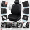 image:imageCAR PASS Airy Cool Momery Foam Seat Covers Leather Mesh Thick Car Seat Covers Front Seats 2 Universal FIT for CarsSUVTrucks ComfortDurableBreath Airbag Compatible All BlackBlackBlack