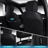 image:imageCAR PASS Airy Cool Momery Foam Seat Covers Leather Mesh Thick Car Seat Covers Front Seats 2 Universal FIT for CarsSUVTrucks ComfortDurableBreath Airbag Compatible All BlackBlackBlack
