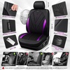 image:imageCAR PASS Airy Cool Momery Foam Seat Covers Leather Mesh Thick Car Seat Covers Front Seats 2 Universal FIT for CarsSUVTrucks ComfortDurableBreath Airbag Compatible All BlackBlackPurple