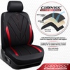 image:imageCAR PASS Airy Cool Momery Foam Seat Covers Leather Mesh Thick Car Seat Covers Front Seats 2 Universal FIT for CarsSUVTrucks ComfortDurableBreath Airbag Compatible All BlackBlackRed