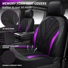 image:imageCAR PASS Airy Cool Momery Foam Seat Covers Leather Mesh Thick Car Seat Covers Front Seats 2 Universal FIT for CarsSUVTrucks ComfortDurableBreath Airbag Compatible All BlackBlackPurple