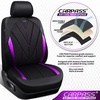 image:imageCAR PASS Airy Cool Momery Foam Seat Covers Leather Mesh Thick Car Seat Covers Front Seats 2 Universal FIT for CarsSUVTrucks ComfortDurableBreath Airbag Compatible All BlackBlackPurple